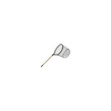PE , PA Monofilament fish - friendly orange Fishing Landing Net with wood handle