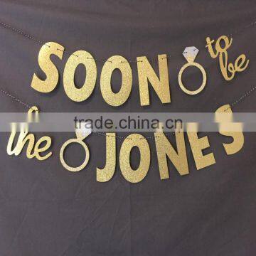 wedding decoration gold letters wedding banner design