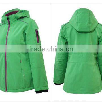 2017 Safety Women Green Reflective Softshell Jacket