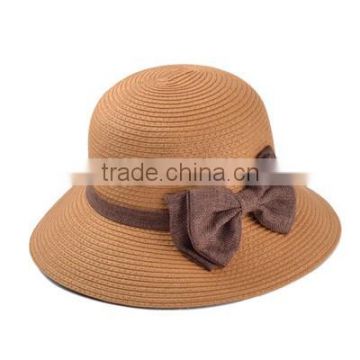 sun paper straw hat for ladies with flower