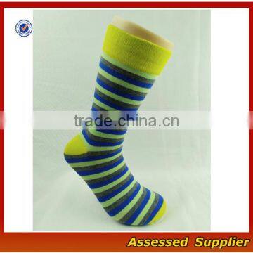 Cool Blue Stripes Custom Colorful Combed Cotton Dress Business Socks