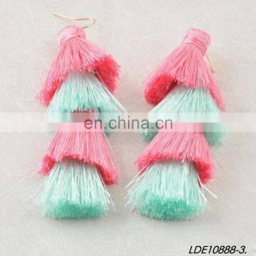 Cluster Drop Layered String Tassel Earring photo-3