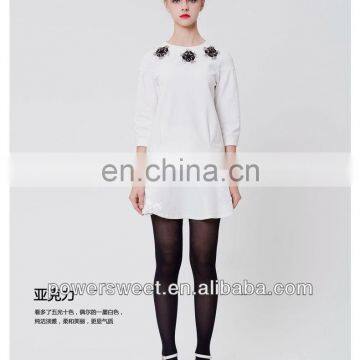 European winter style latest fashion unique floral beaded top and mini skirt set