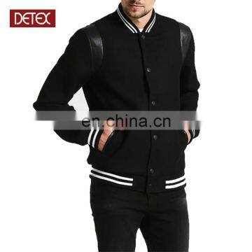 Black Men Plain Wholesale Custom Bomber Varsity Jacket