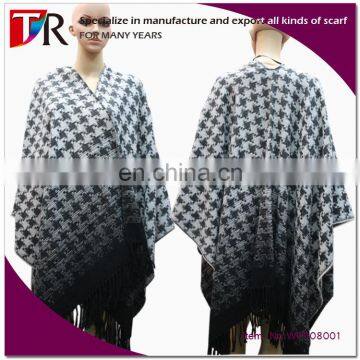 New fashion lady gradient's houndstooth pashmina poncho scarf