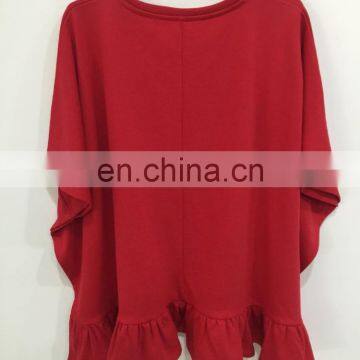 The Bat Sleeve Fork Poised Under Terry Fabric Jogging Top photo-2