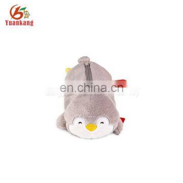 Custom Lovely Soft Penguin Shaped Plush Animal Pencil Bag