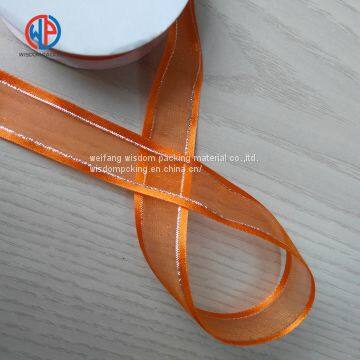 Top Quality Satin Ribbon Wired Sheer Ribbon / Organza Ribbon With Satin Edges photo-5