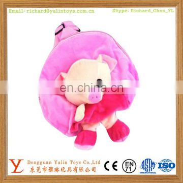 Cute pig plush animal pink backpacks for kids