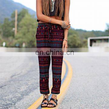 2015 Latest European Fashion Floral Printed Straight-leg Pants Beach Leisure Women Pants photo-4