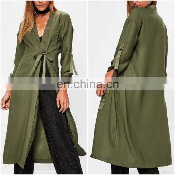 Hotsales Nice Army Green Fashion Pant Design Coat for Ladies Long Style Coats Parka photo-6