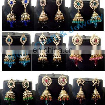 Indian Wholesale Victorain CZ Earrings -Rhinestone Earrings-Imiation Earrings-Victorian Jewelry-Bollywood Style Earring photo-2