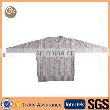 Wholesale knitted cable autumn child cashmere sweater