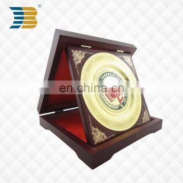 High Quality Promotional Metal Plate With Wood Box Custom Logo Souvenir Plate photo-2