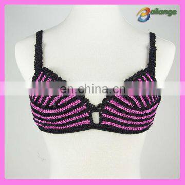 Bailange 2015 Newest unique lady crochet bra elastic fabric for swimwear