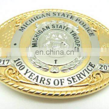 High Quality OEM Custom Design style Belt Buckle Double Plating Gold Silver 2D 3D