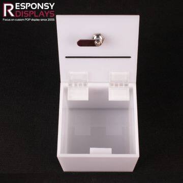 Countertop Sales Promotion White Acrylic Money Saving Display Box For With Locks photo-5