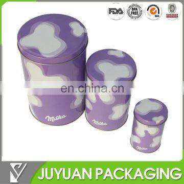 Custom design printed on 3 pc tin can set/ tin storage wholesale