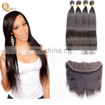 Queena 100% Human Hair Cheap Unprocessed Virgin Brazilian Body Wave Lace Frontals With Baby Hair photo-3