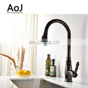 High Quality Brass Contemporary Pull Out Single Handle  Kitchen Sink Mixer Faucet