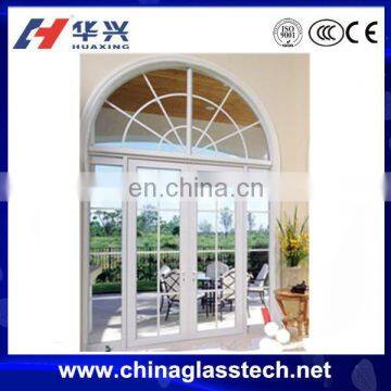 Australia standard split resistant clear glass pvc arch door interior