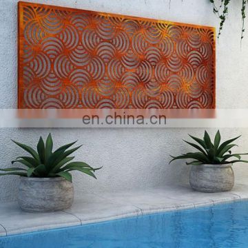 Swimming pool decoration corten steel garden screen art