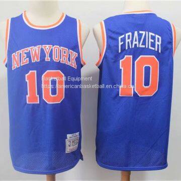 New York Knicks #10 Frazier Throwback Blue Jersey