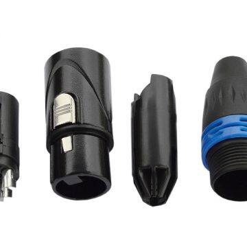 Тройконный XLR-съемный кабельный разъем черного покрытия с кольцом цвета photo-4