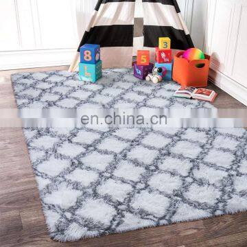 Ultra Soft Modern Area Rugs Shaggy Carpet Floor Home Room Plush Carpet Decor Cotton Tie-Dyed Carpet