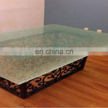 Ice Cracked Decorative Table Top Laminated Glass photo-2