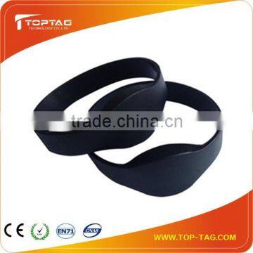 2014 new ntag203 silicon Dual frequency RFID wristband black color simple style