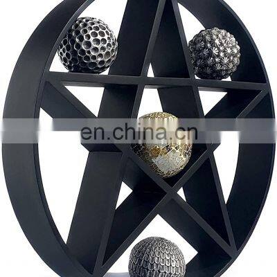 Pentagram Wooden Star Gothic Organise Crystals Nic Naks wood Shelf