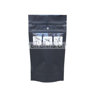 7g Matte black Child Smell Proof  Mylar double zipper food Child Resistant Bags in stock