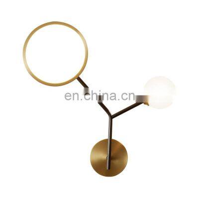 Nordic Minimalist LED Bedroom Bedside Lamp Living Room Decoration Gold Copper Wall Lamp