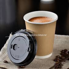 double wall cup paper compostable 12oz double layer paper cups with lid
