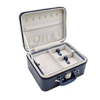 Double-layer Password Jewelry Storage Box Pendant Ring Earring Bracelet Display Portable Pearl Treasure Box photo-2