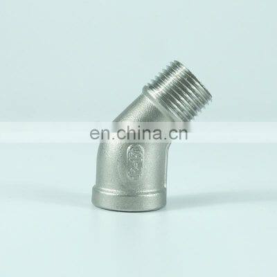 stainless steel pipe fitting ss 304 316L 45 degree forging Female  Male thread bsp elbow with fast delivery