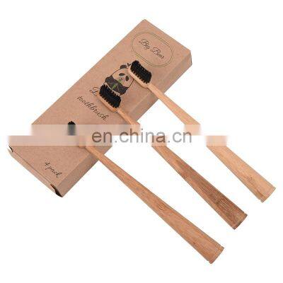 Wooden Handle Bathroom Natural Charcoal Wood Biodegradable Kids Size Travel Bamboo Toothbrush With CE photo-4