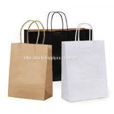 Custom Natural Twisted Handle Kraft Paper Carry Out Shopping Bags