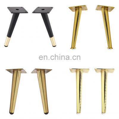 Sofa Leg 100mm - 400mm Iron Tapered Chair Support Gold Brass Steel Furniture Feet BedSide Bed Chrome Cabinet Metal Sofa Legs