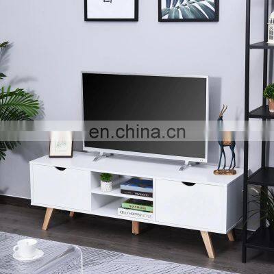 TV Stand Scandinavian Cabinet Wood White Television Console Table Storage