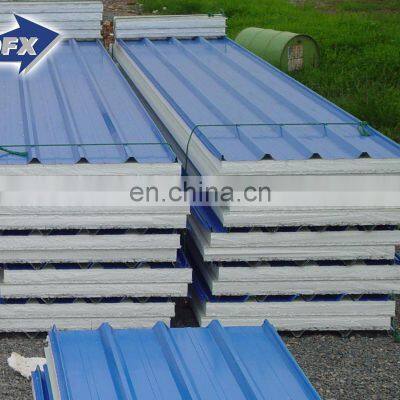 Qingdao PU Polyurethane Insulated Galvanized Color Steel Plate Roof Sandwich Panel