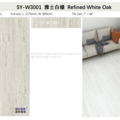 GKBM Greenpy SY-W3001 4mm SPC Flooring Waterproof Fireproof Refined White Oak Click Stone Plastic Composite Flooring photo-4
