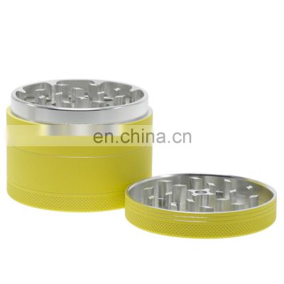 Hot Sale 55mm 4 Parts Herb Grinder Tobacco Grinder Sharp Diamond Herb Crusher Custom Logo Herb Mill grinder with handle