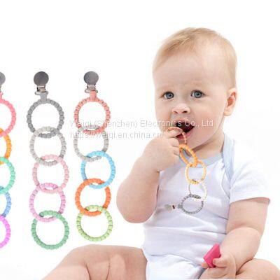 Baby Teether Colorful Annular Chain Holder Straps by Weiqi