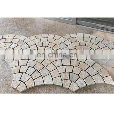 G682 Sandstone Road Parking Paving Stones Blocks Basalt Fan Shape Outdoor Tiles Material Price Philippines