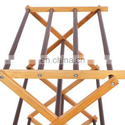 3 Tier Foldable Bamboo Wooden Clothes Drying Rack Water-Resistant photo-4