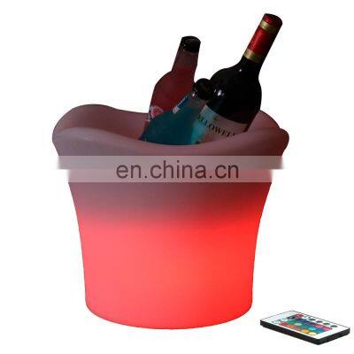 led wine bottle cooler PE plastic material plastic led light ice bucket champagne wine beer coolers