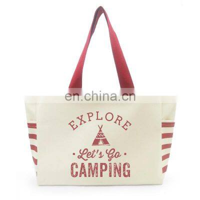 Extra Large Blue Handle Reusable 12oz 16oz Blank Thick Custom Logo Printed Women Fashion Patterns Hand Cotton Canvas Tote Bag photo-2