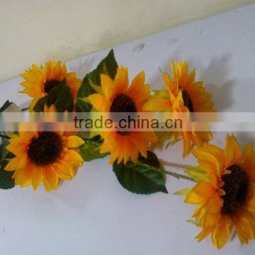 Real Touch Artificial Flowers 5 Heads Artificial Sunflower Bouquet for Wedding Decoration Quality Choice photo-2